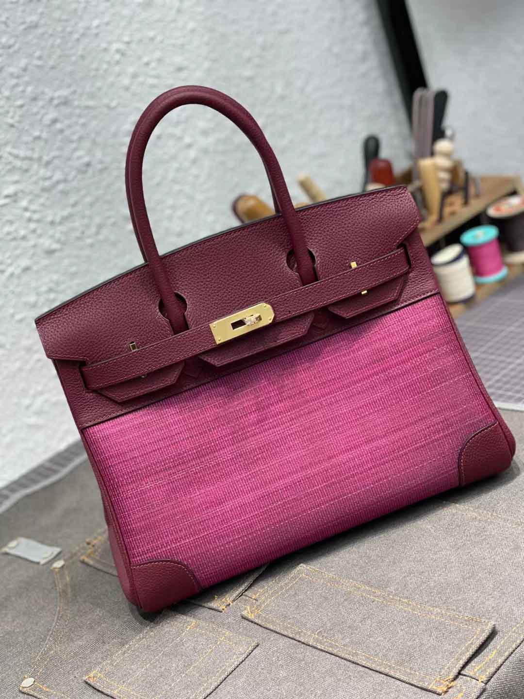 Birkin30 togo拼马毛2色