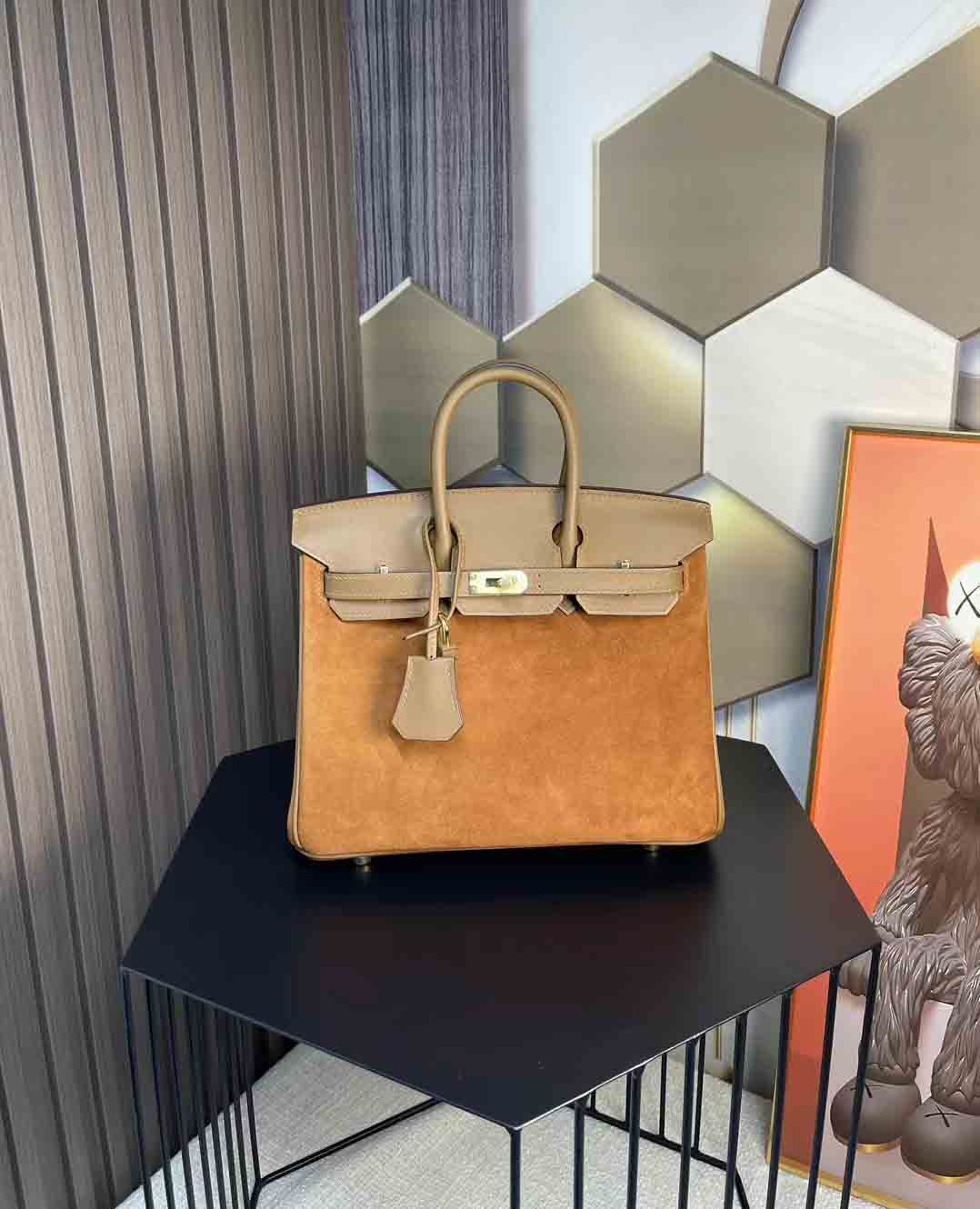 鹿皮Grizlly Birkin25女包